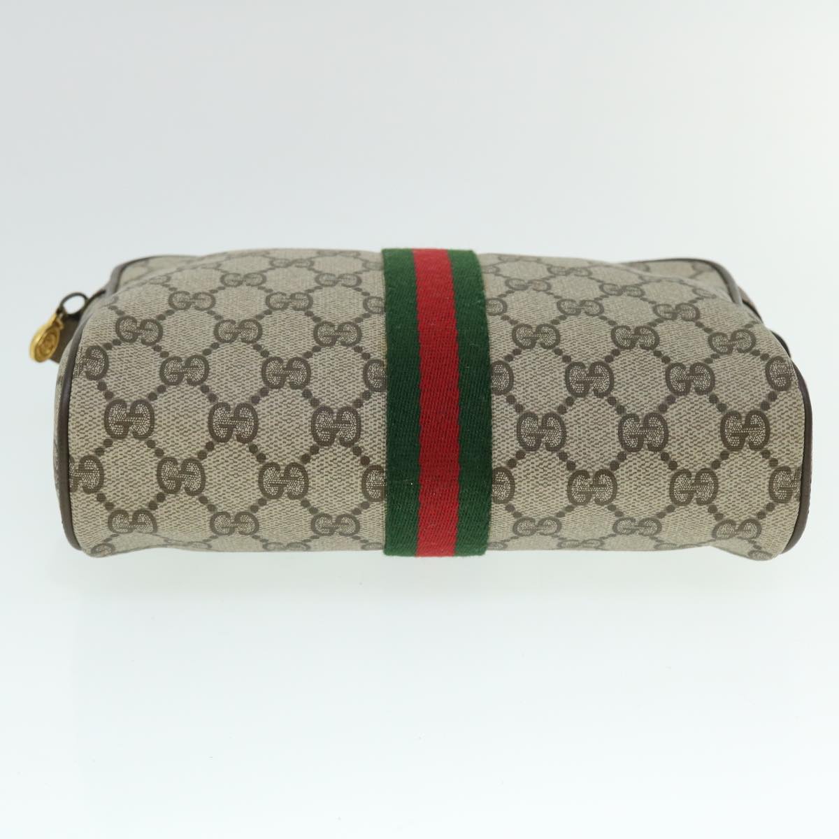 GUCCI GG Canvas Web Sherry Line Clutch Bag Beige Red Green 89 01 012 Auth bs8038