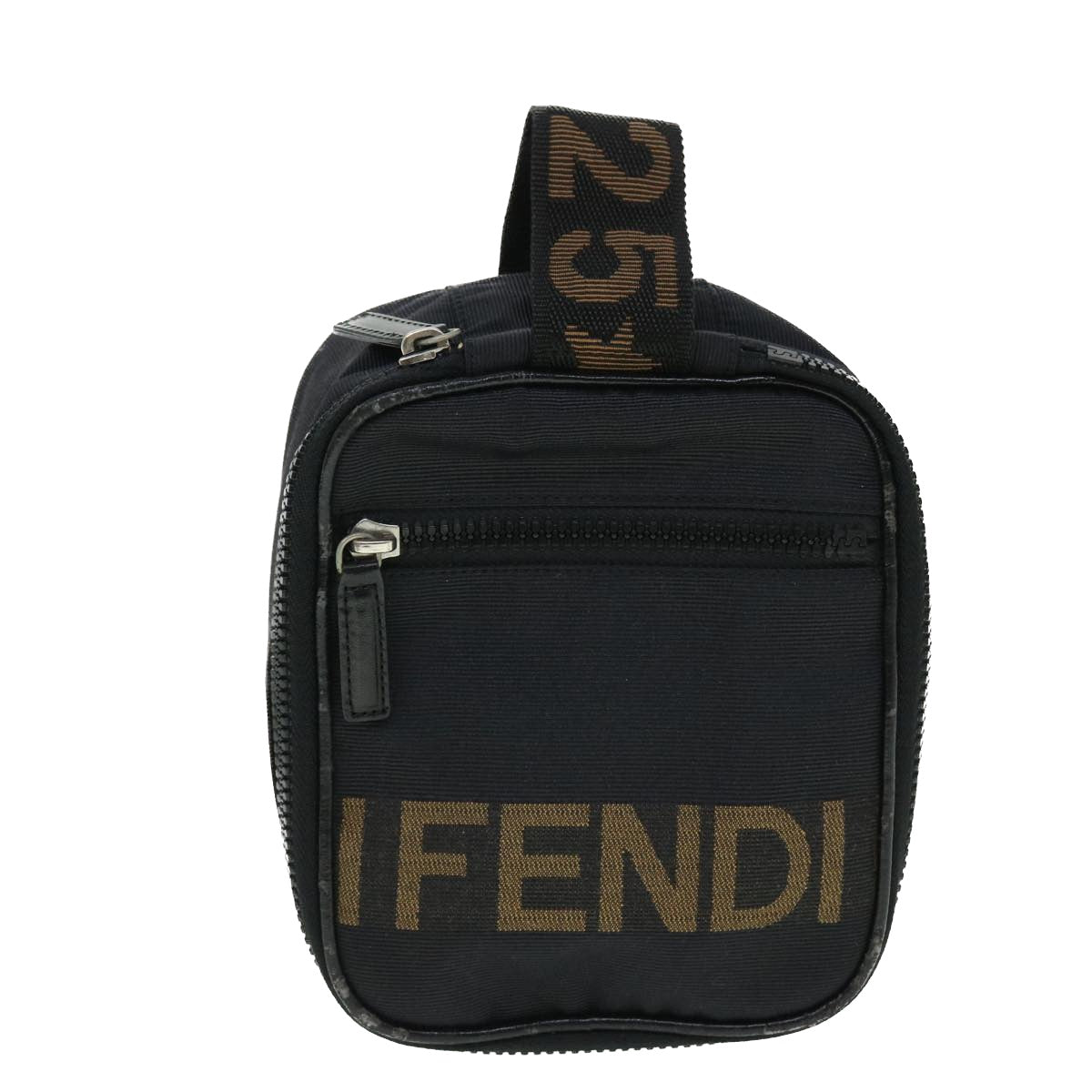 FENDI Pouch Canvas Black Auth bs8044