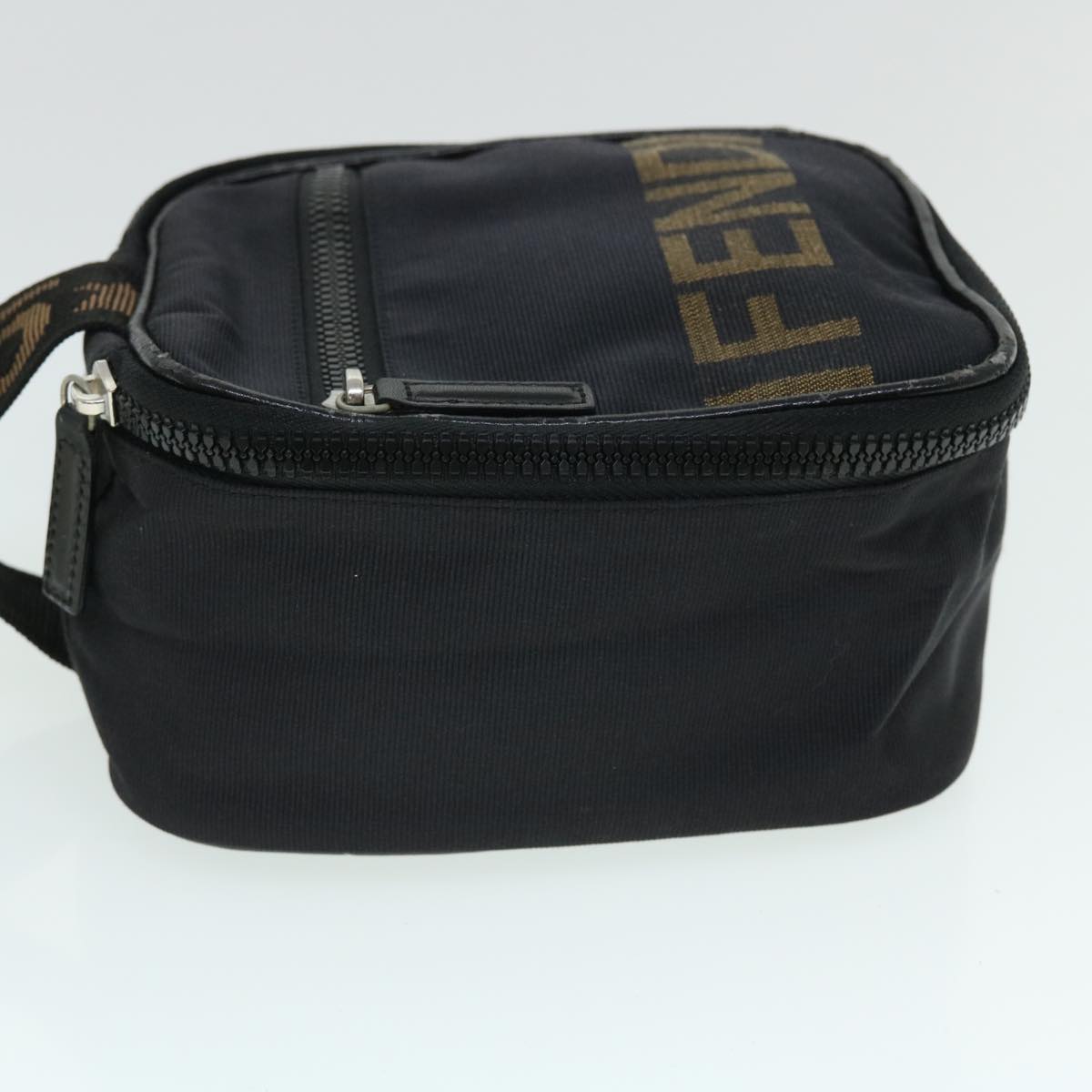 FENDI Pouch Canvas Black Auth bs8044