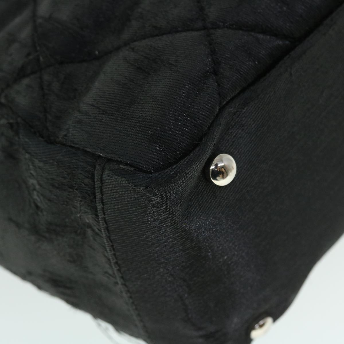 CHANEL Paris Biarritz Shoulder Bag Coated Canvas Black CC Auth bs8049