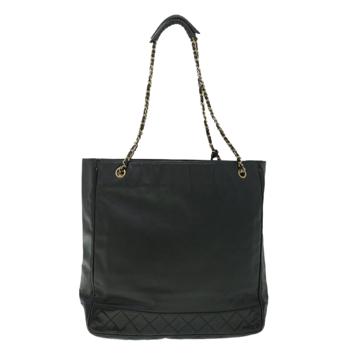CHANEL Chain Shoulder Bag PVC Leather Black CC Auth bs8052 - 0