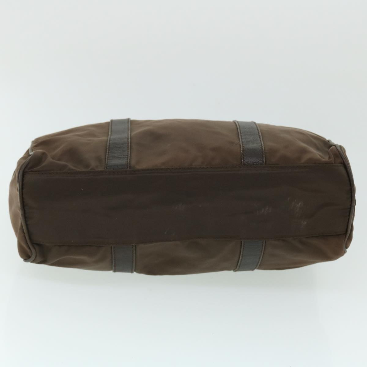 PRADA Hand Bag Nylon Leather Brown Auth bs8055