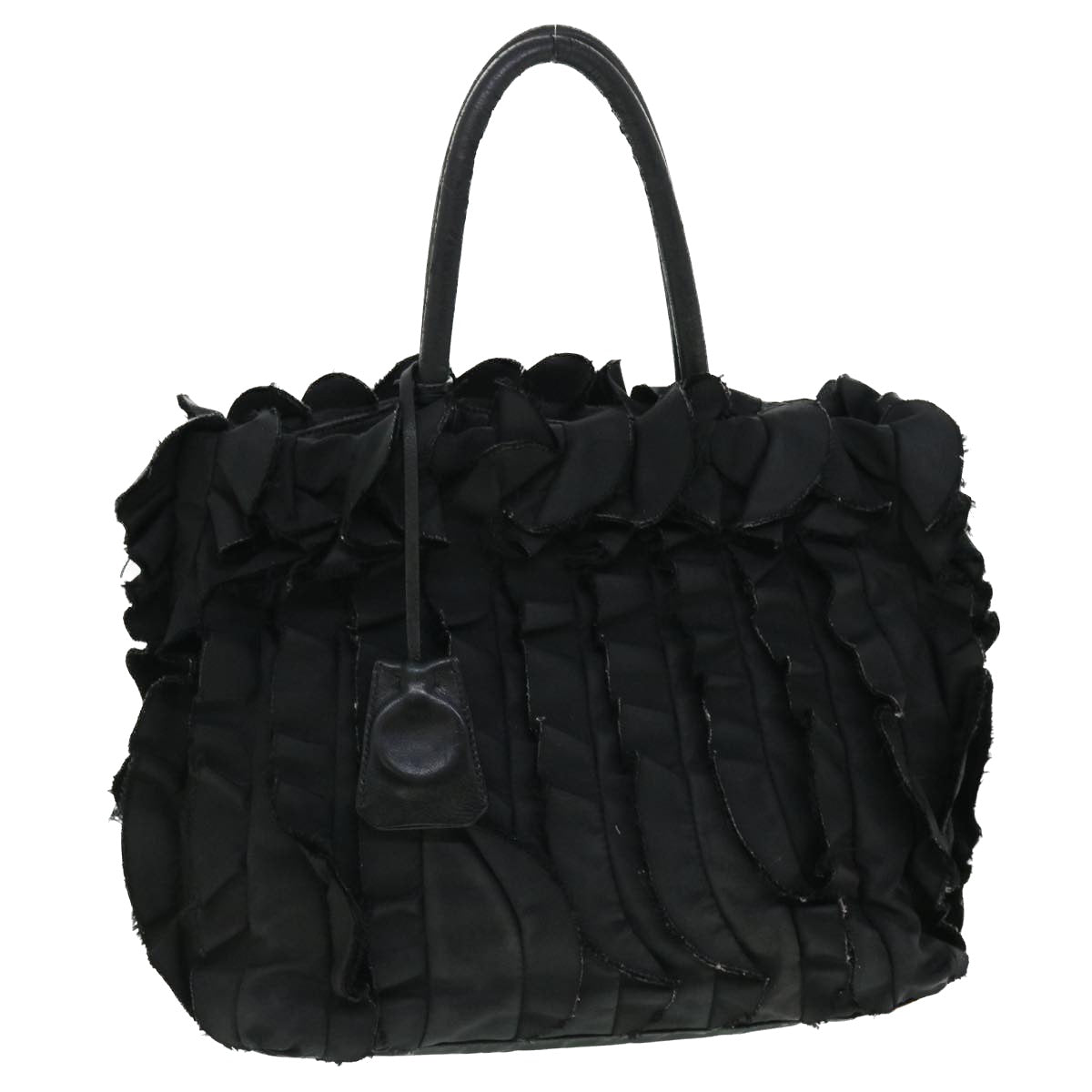 PRADA Hand Bag Nylon Black Auth bs8056