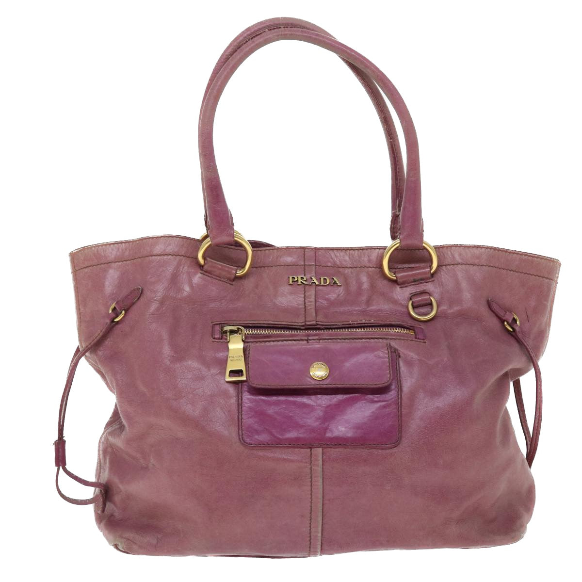 PRADA Shoulder Bag Leather Pink Auth bs8057
