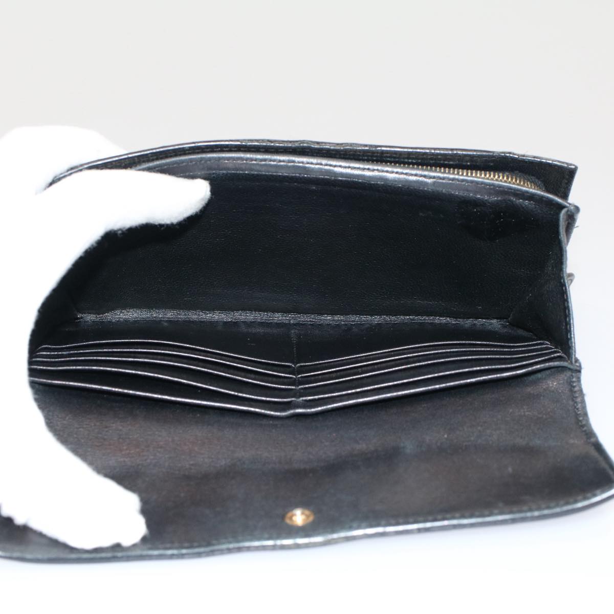 BOTTEGAVENETA INTRECCIATO Wallet Leather 4Set Black Brown Auth bs8073
