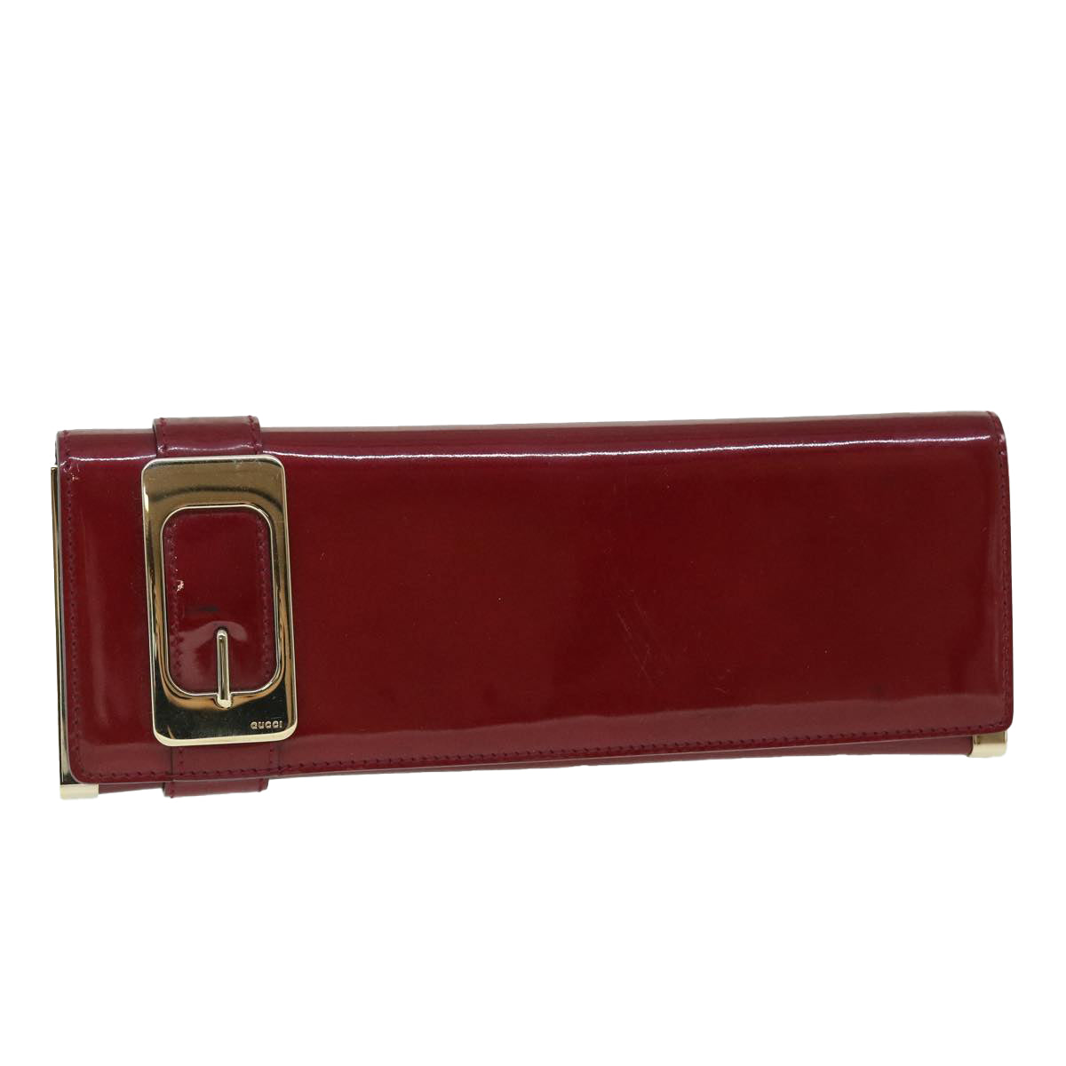 GUCCI Clutch Bag Patent leather Red Auth bs8074