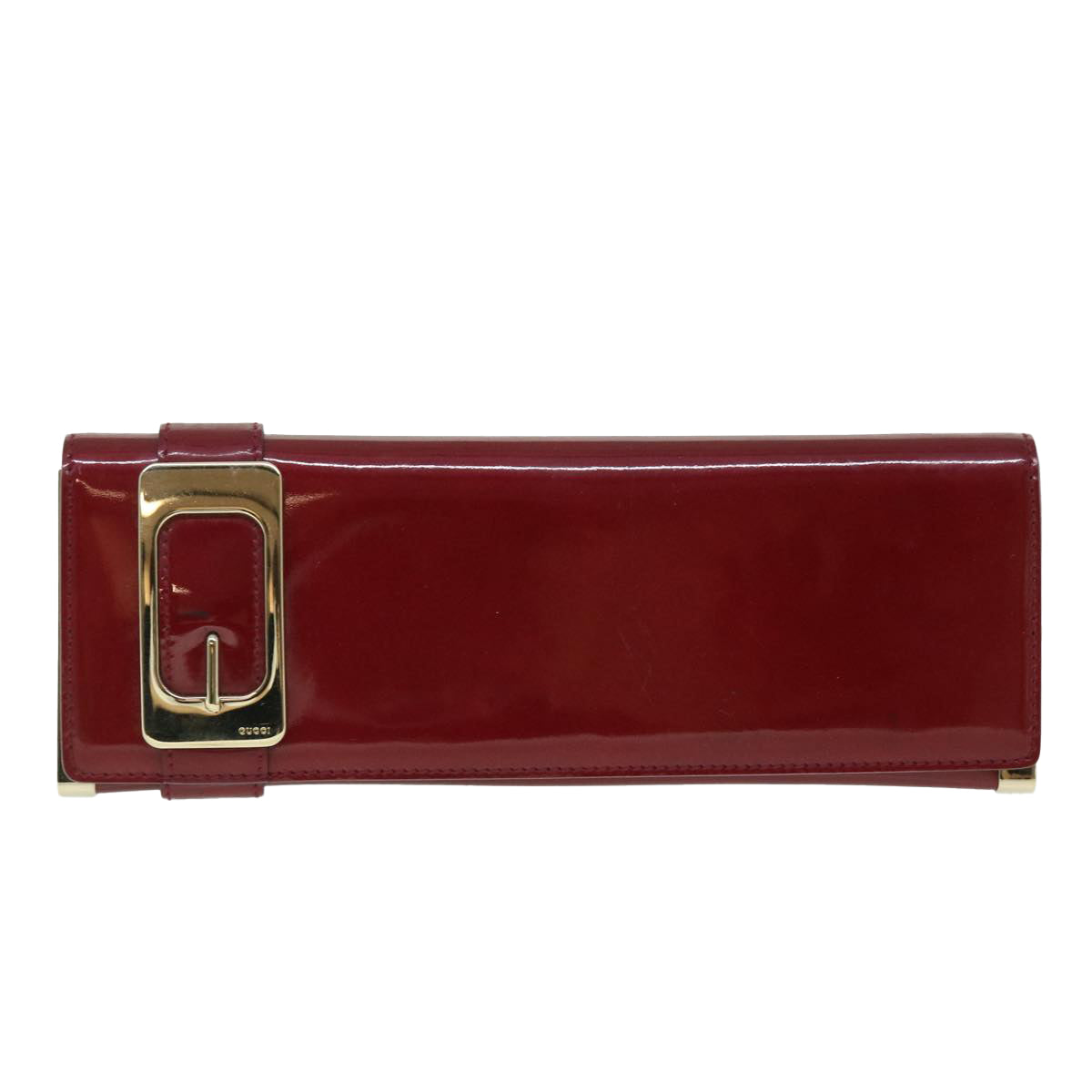 GUCCI Clutch Bag Patent leather Red Auth bs8074