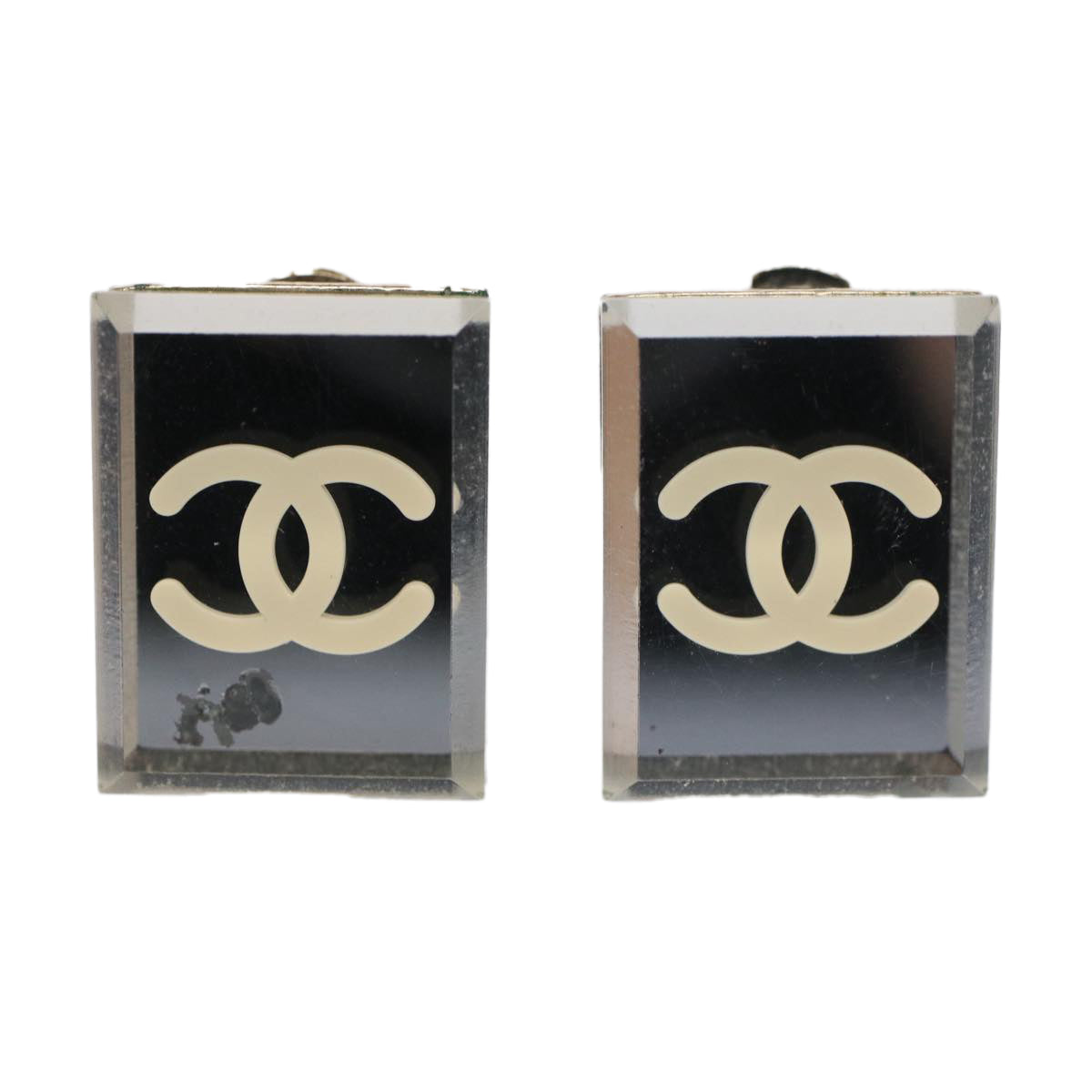 CHANEL Earring Clear CC Auth bs8079 - 0