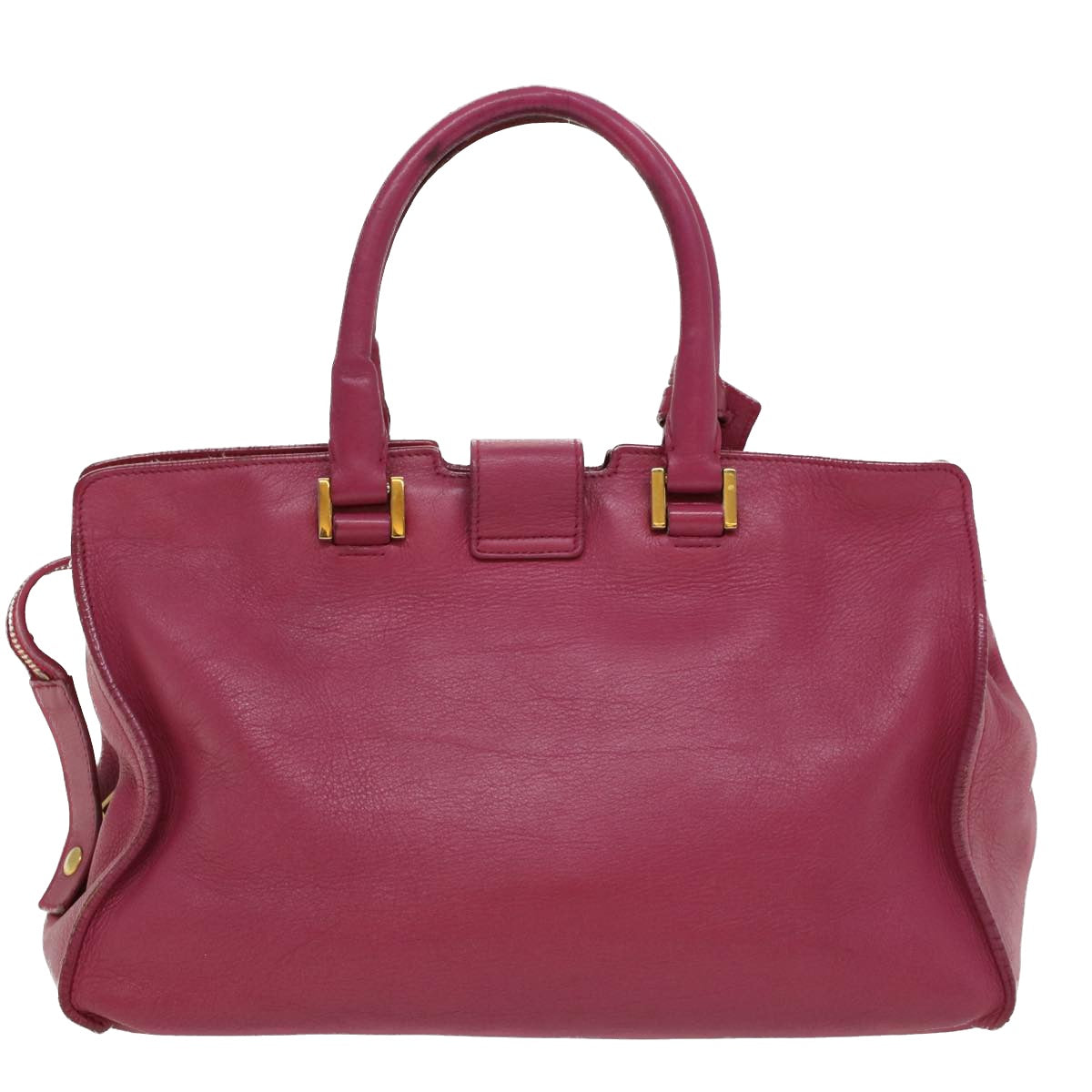 SAINT LAURENT Hand Bag Leather Pink Auth bs8086 - 0