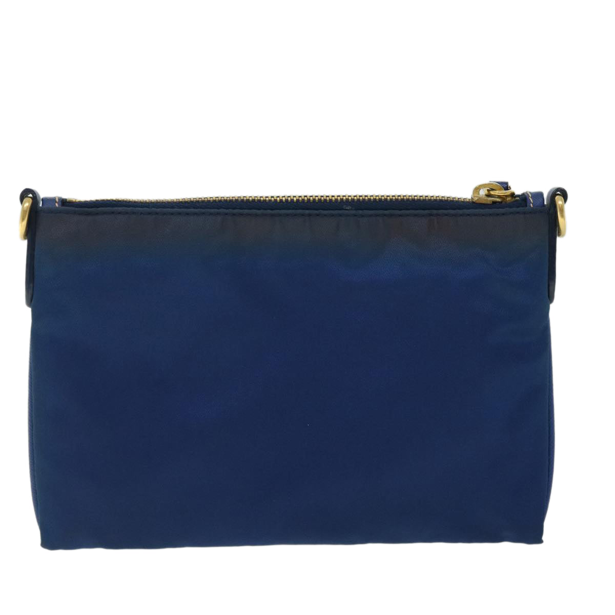 PRADA Shoulder Bag Nylon Saffiano Leather Blue Auth bs8101 - 0