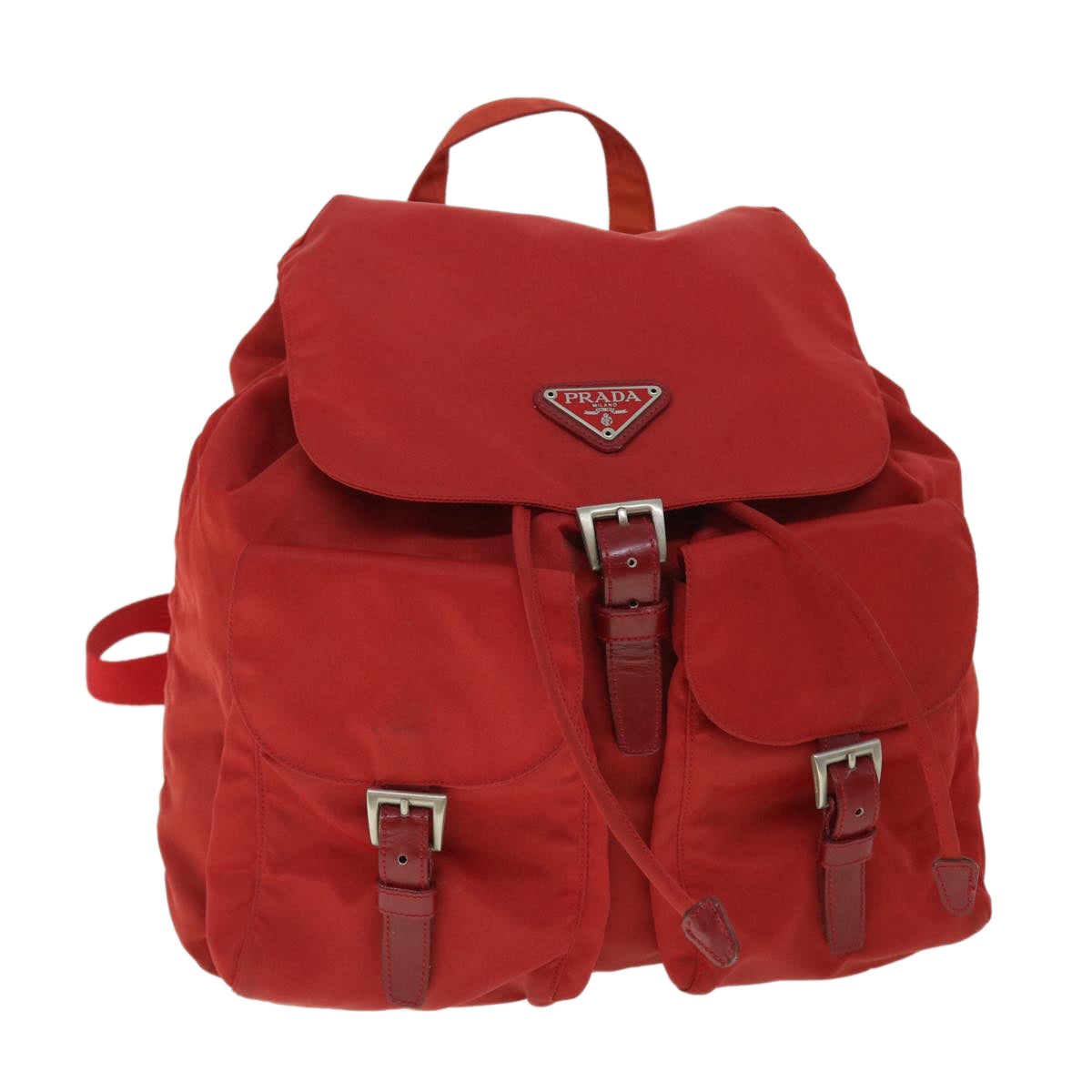 PRADA Backpack Nylon Leather Red Auth bs8103