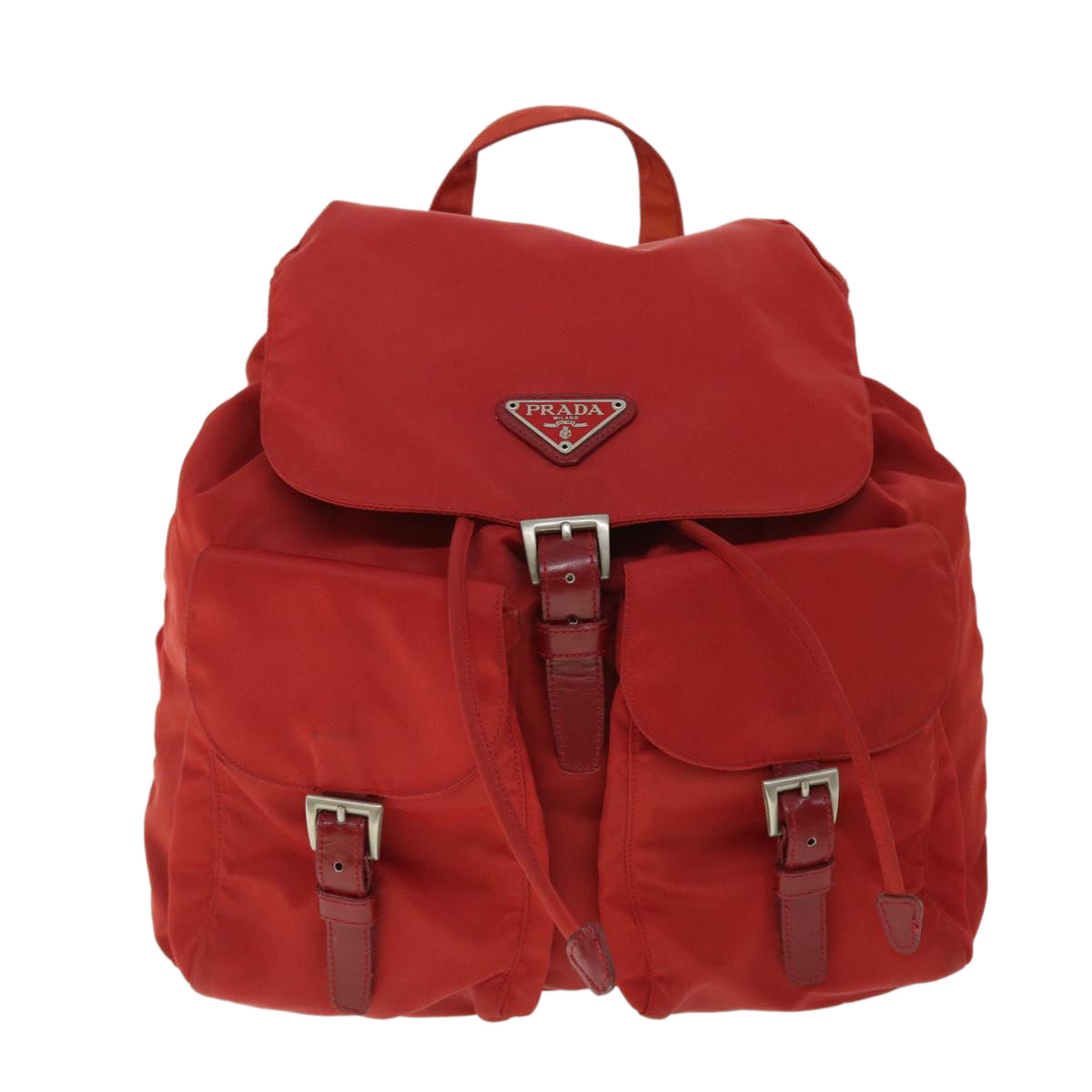 PRADA Backpack Nylon Leather Red Auth bs8103