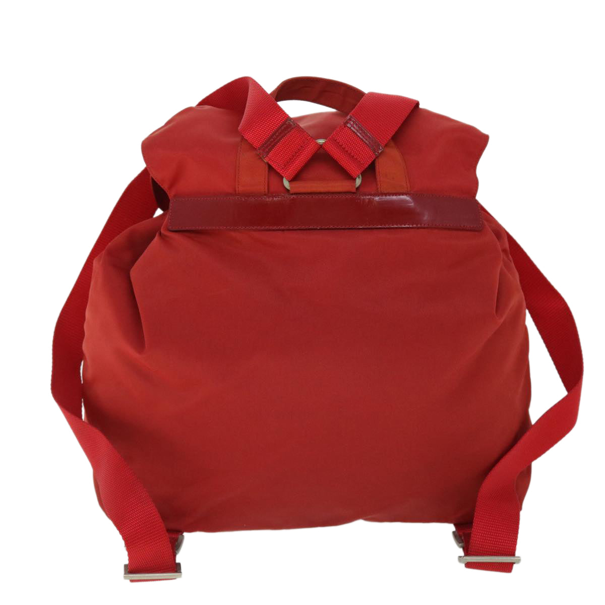 PRADA Backpack Nylon Leather Red Auth bs8103