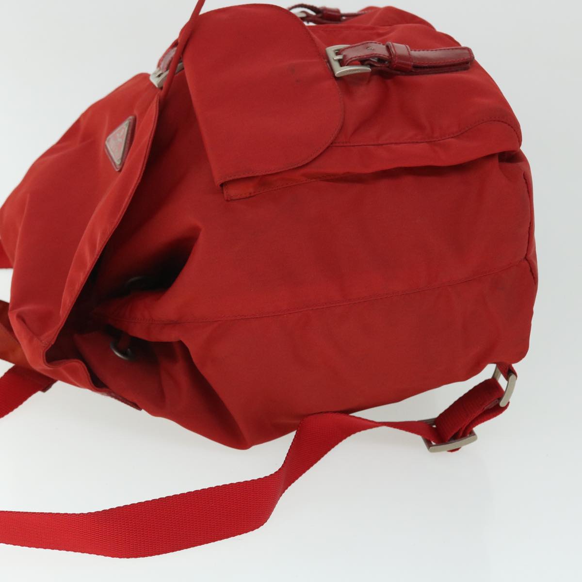 PRADA Backpack Nylon Leather Red Auth bs8103