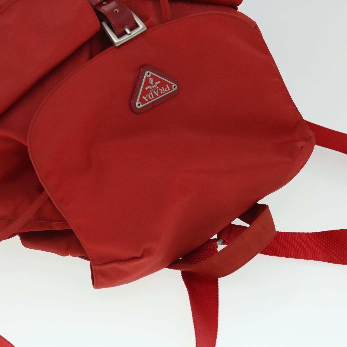 PRADA Backpack Nylon Leather Red Auth bs8103