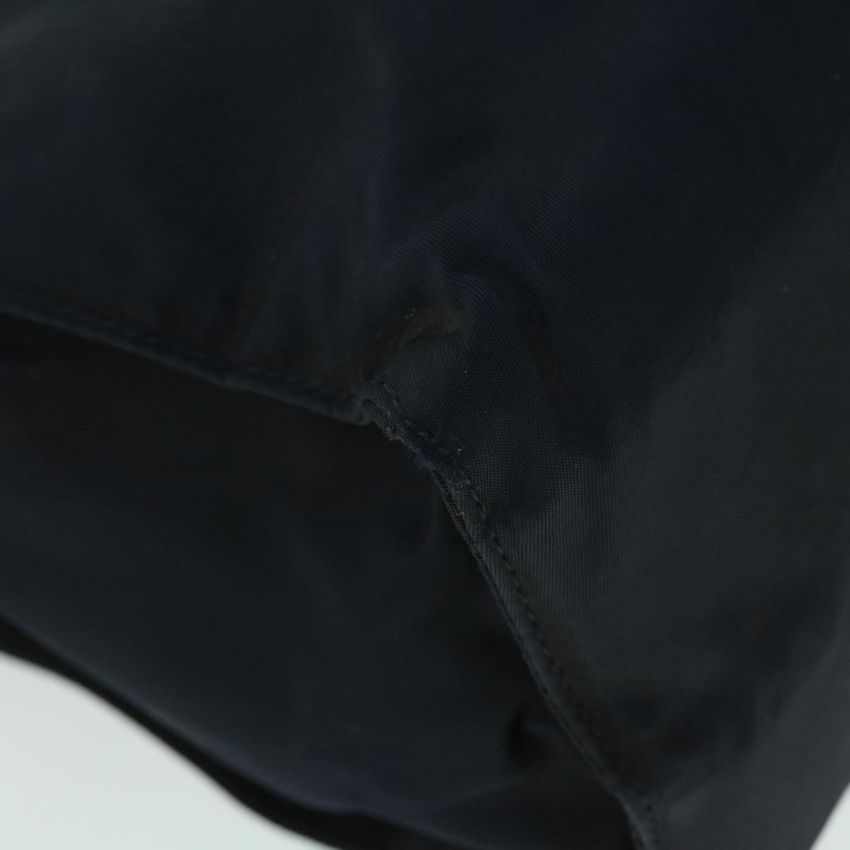 PRADA Hand Bag Nylon Leather Navy Black Auth bs8105