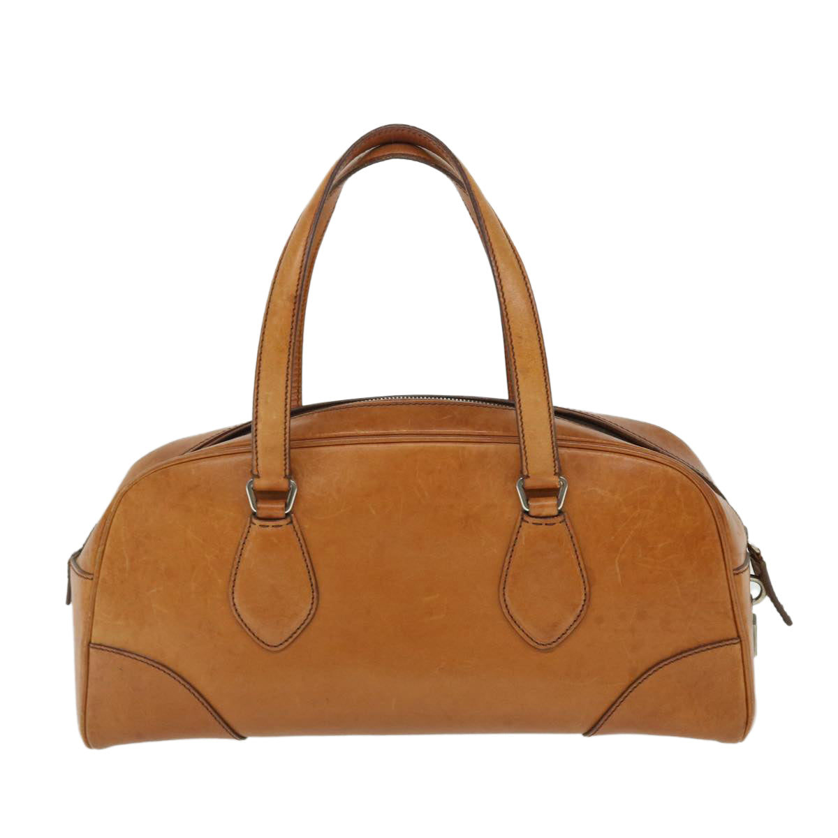 PRADA Hand Bag Leather Brown Auth bs8114 - 0