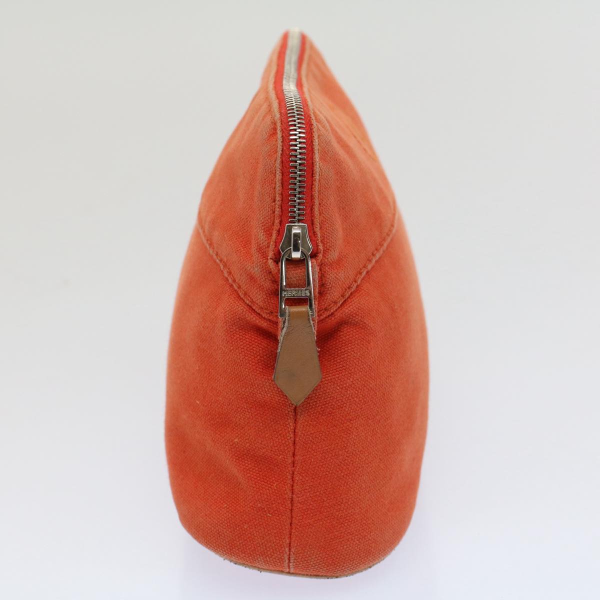 HERMES Pouch Canvas 2Set Red Orange Auth bs8117