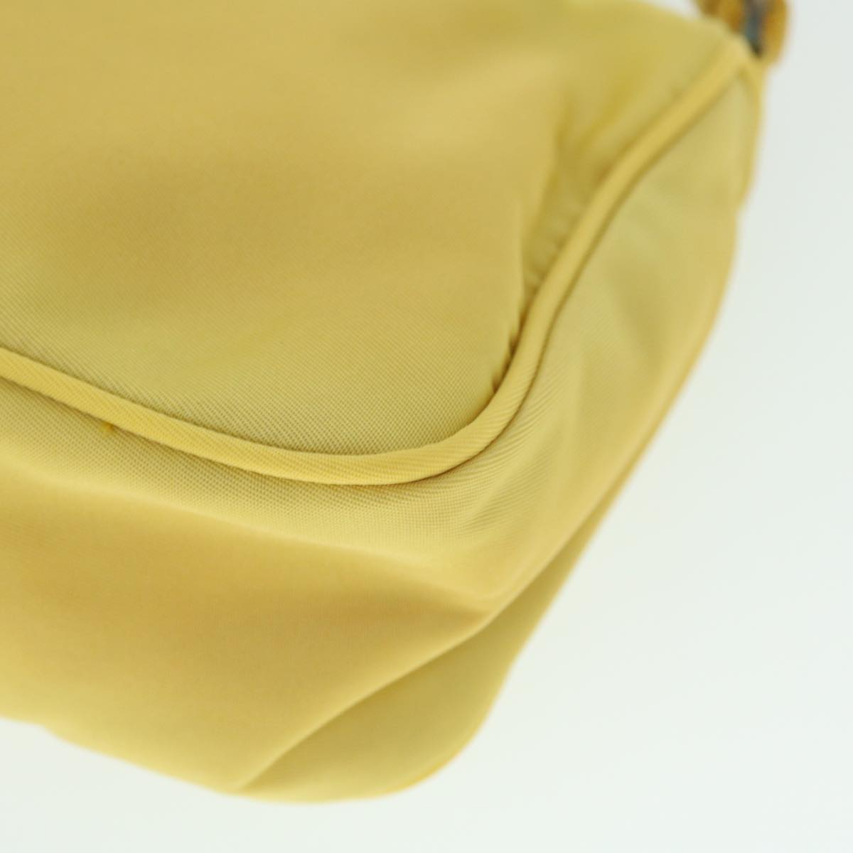 PRADA Accessory Pouch Nylon Yellow Auth bs8118