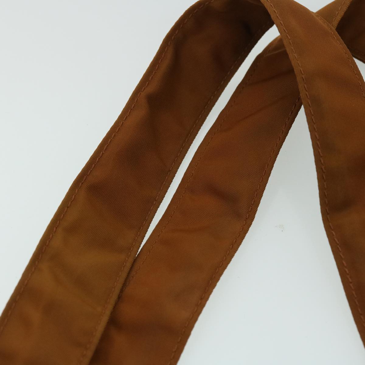 PRADA Tote Bag Nylon Brown Orange Auth bs8130