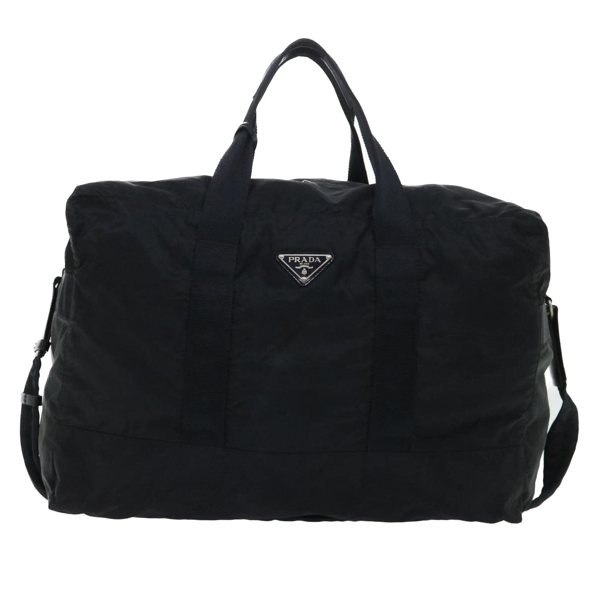 PRADA Boston Bag Nylon 2way Black Auth bs8133