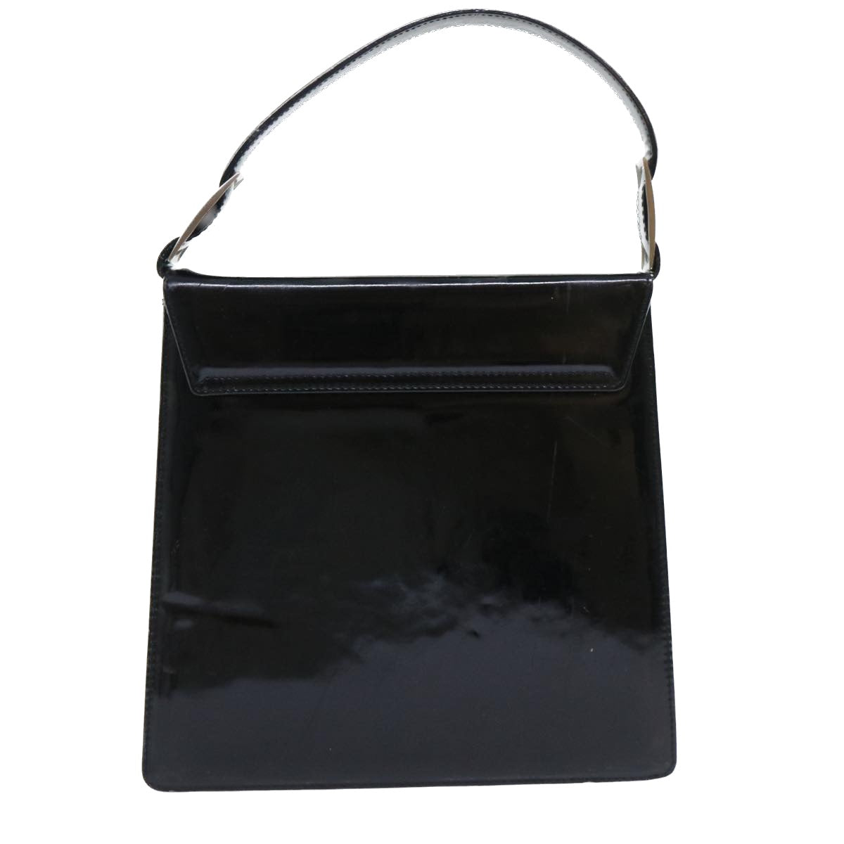 Salvatore Ferragamo Hand Bag Patent leather Black Auth bs8158 - 0