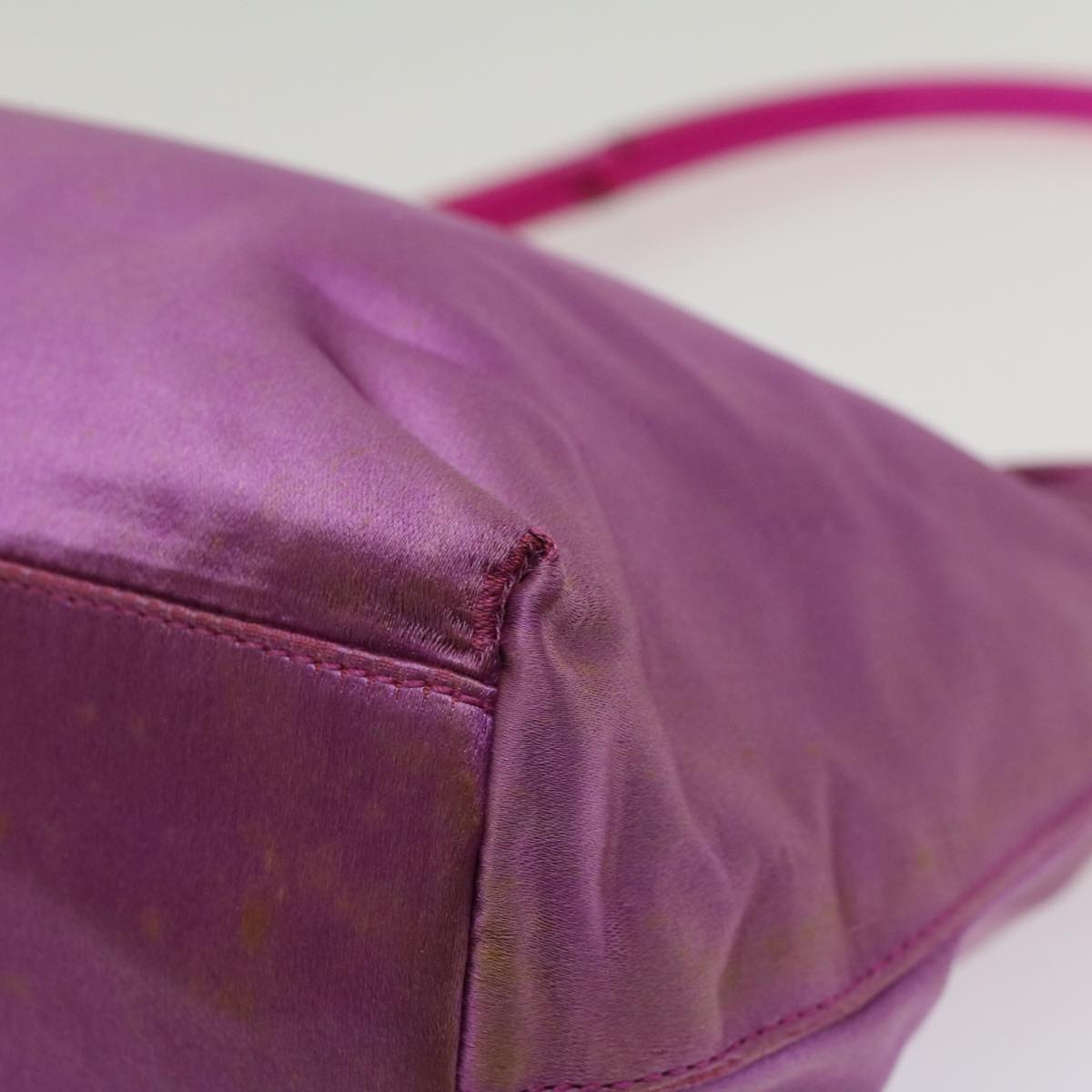 PRADA Shoulder Bag Satin Purple Auth bs8167