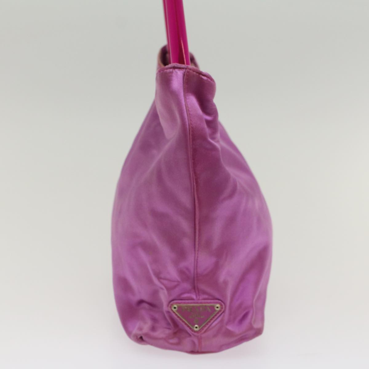 PRADA Shoulder Bag Satin Purple Auth bs8167