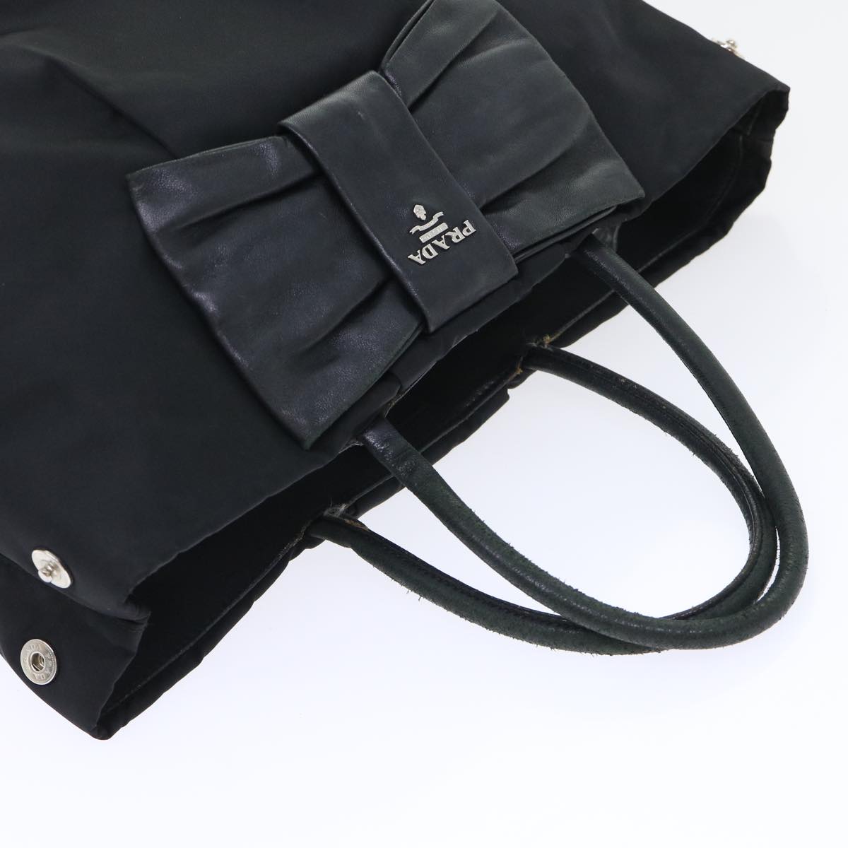 PRADA Hand Bag Nylon Black Auth bs8174
