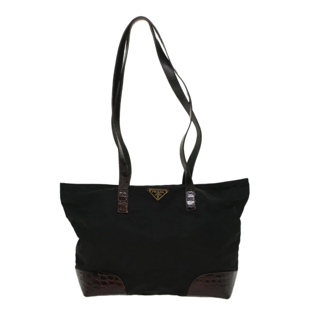 PRADA Shoulder Bag Nylon Leather Black Auth bs8177 - 0