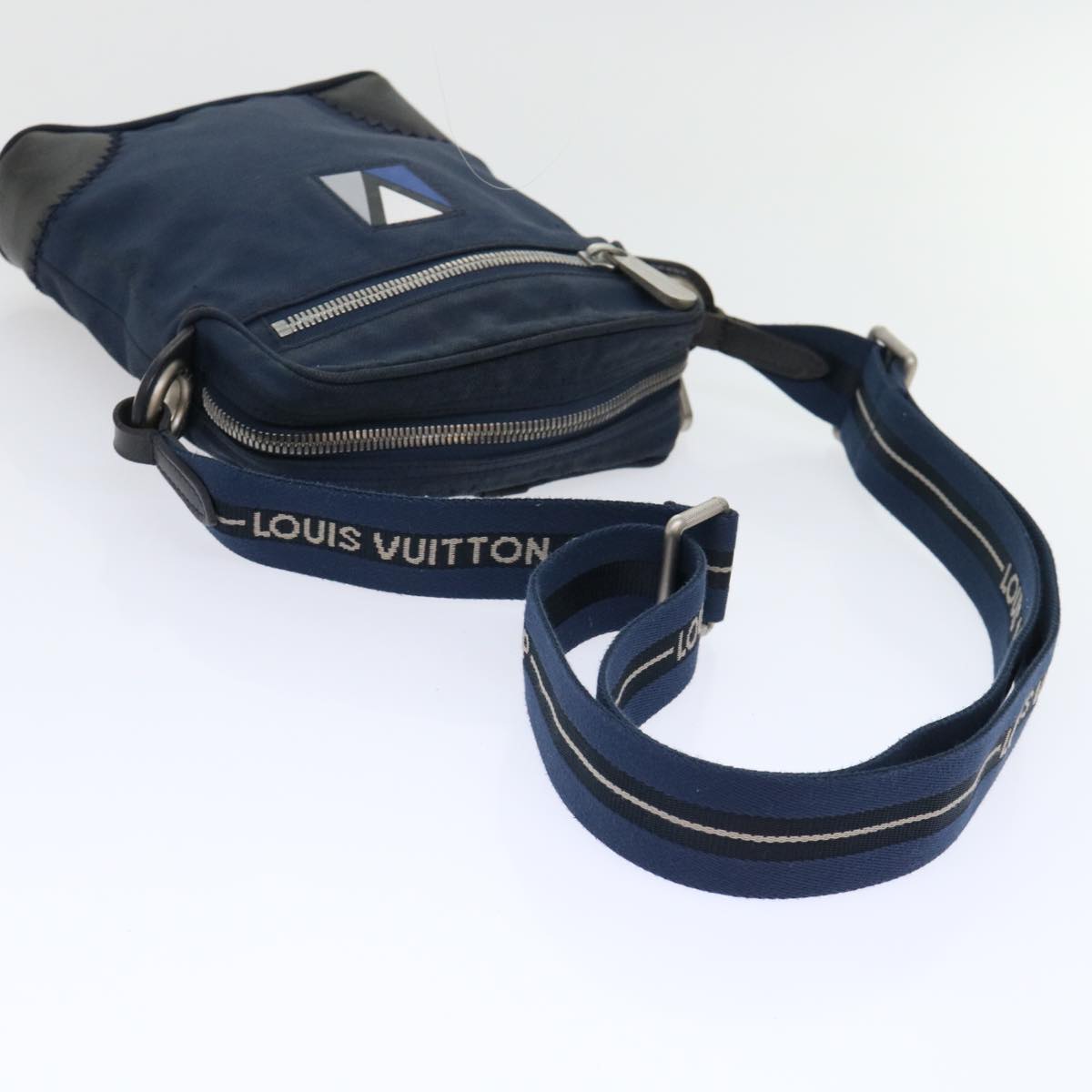 LOUIS VUITTON LV Cup Solent Shoulder Bag Coated Canvas Blue M80707 Auth bs8179