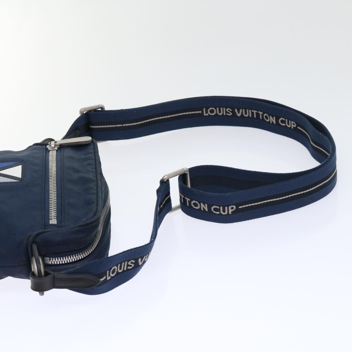 LOUIS VUITTON LV Cup Solent Shoulder Bag Coated Canvas Blue M80707 Auth bs8179