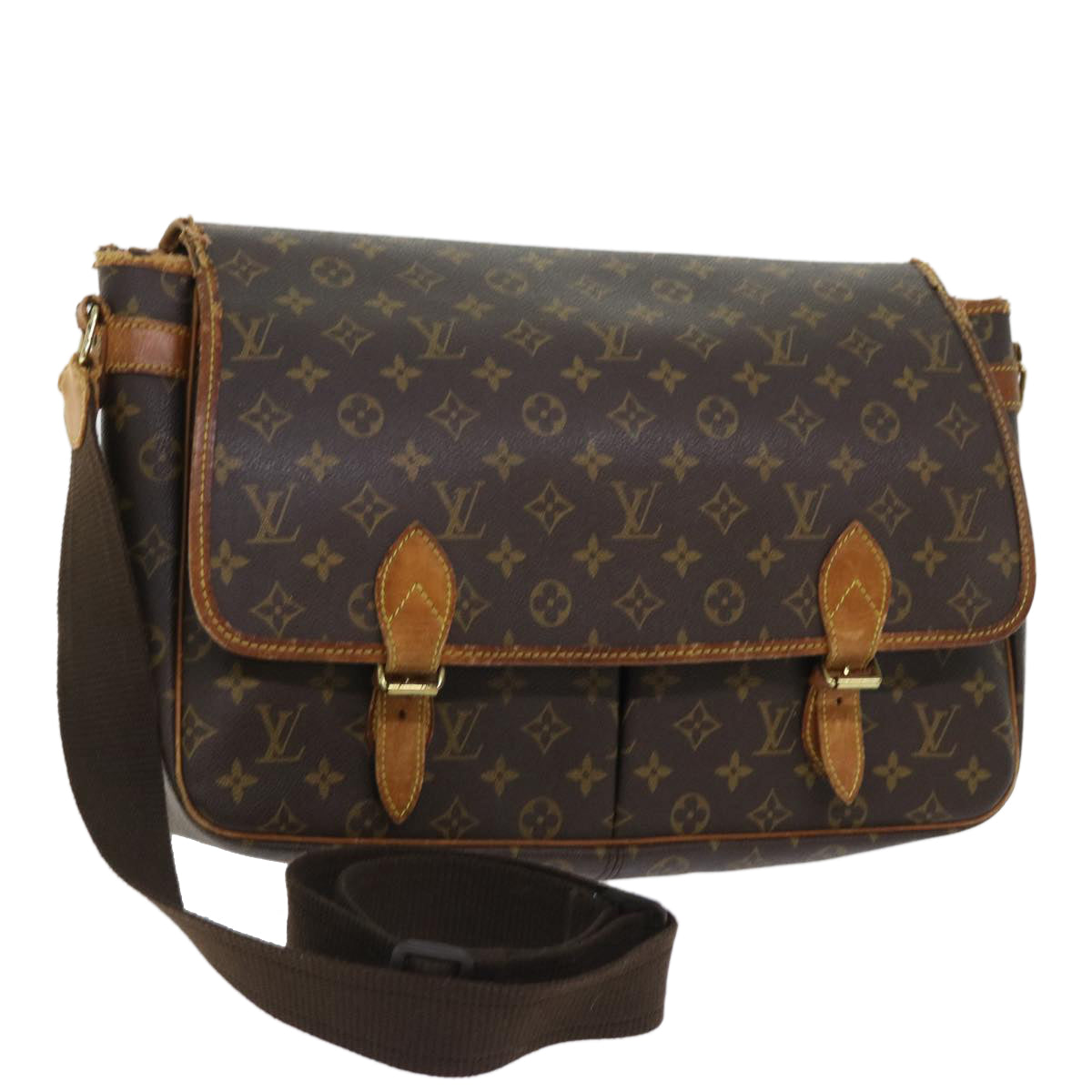 LOUIS VUITTON Monogram Gibeciere GM Shoulder Bag M42246 LV Auth bs8180