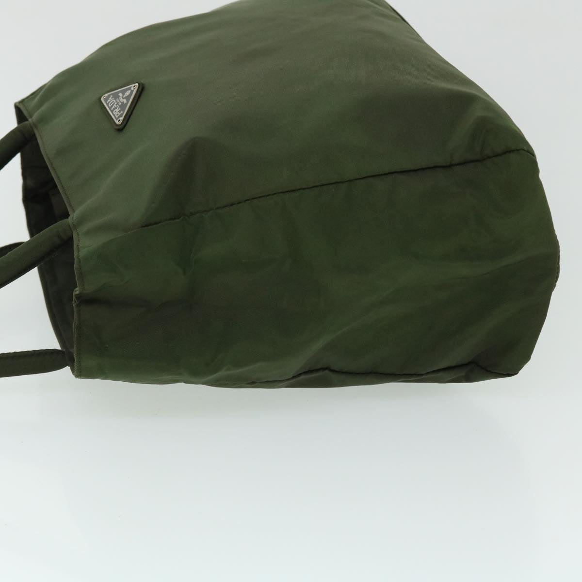 PRADA Hand Bag Nylon Khaki Auth bs8191