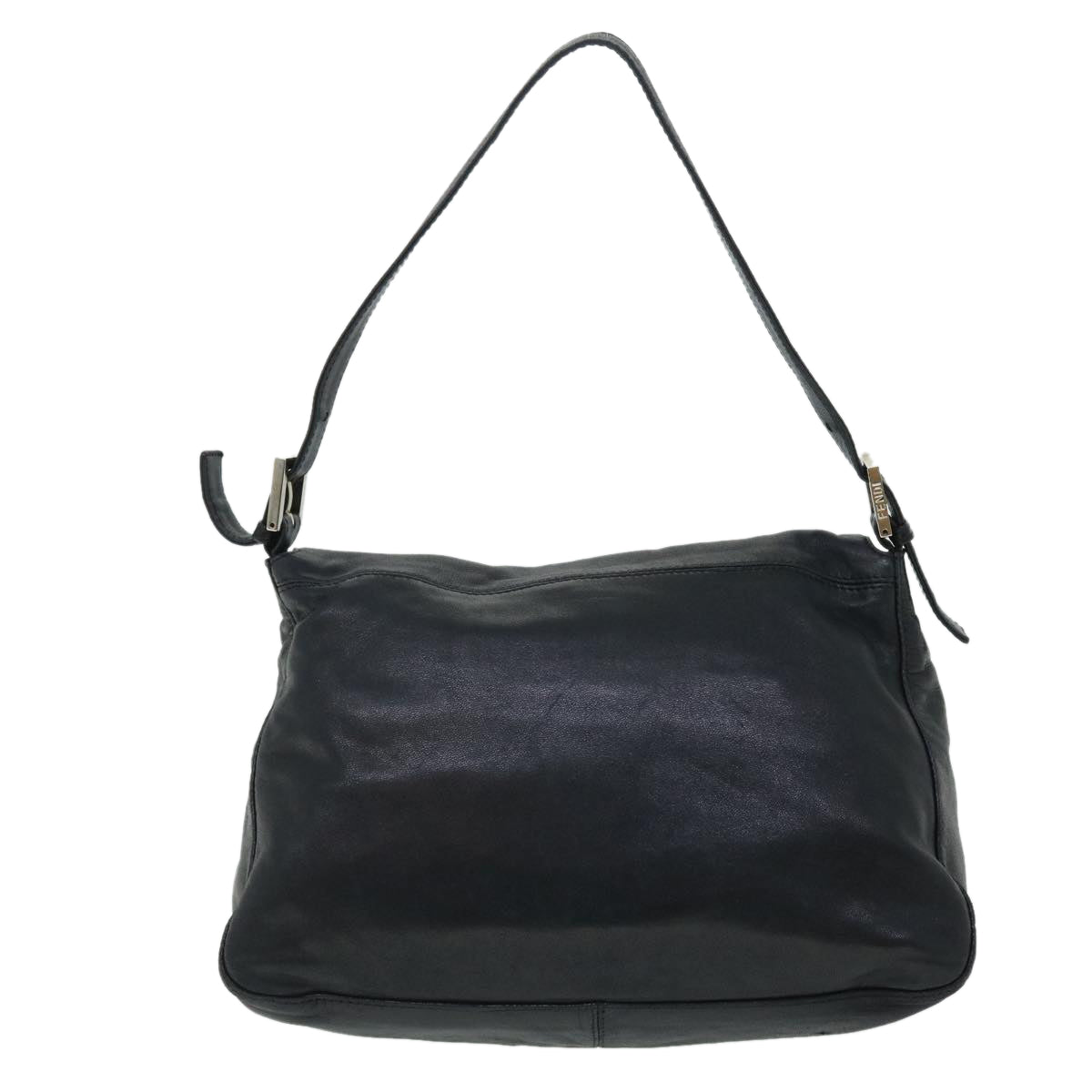 FENDI Mamma Baguette Shoulder Bag Leather Black Auth bs8192 - 0