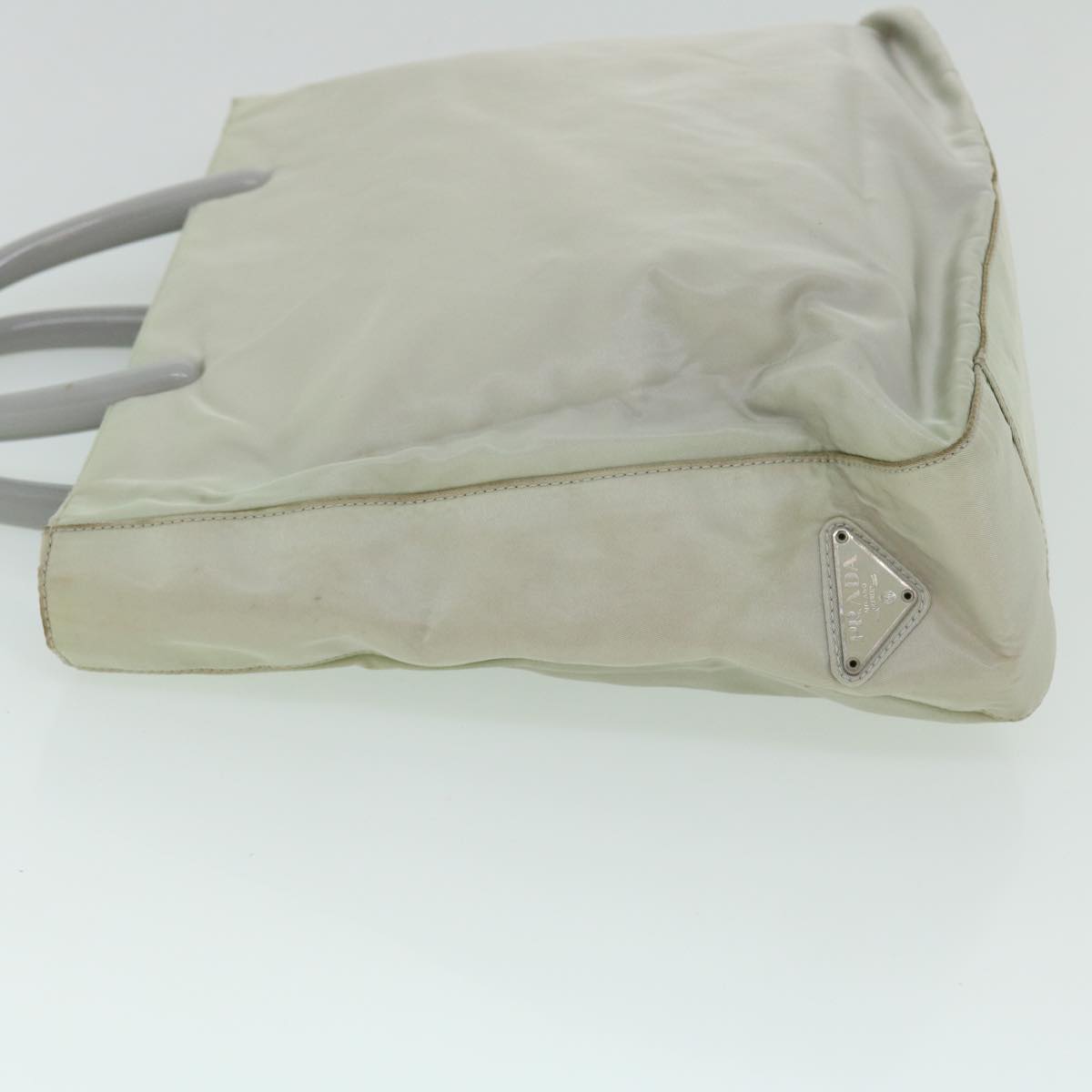 PRADA Hand Bag Nylon Gray Auth bs8197