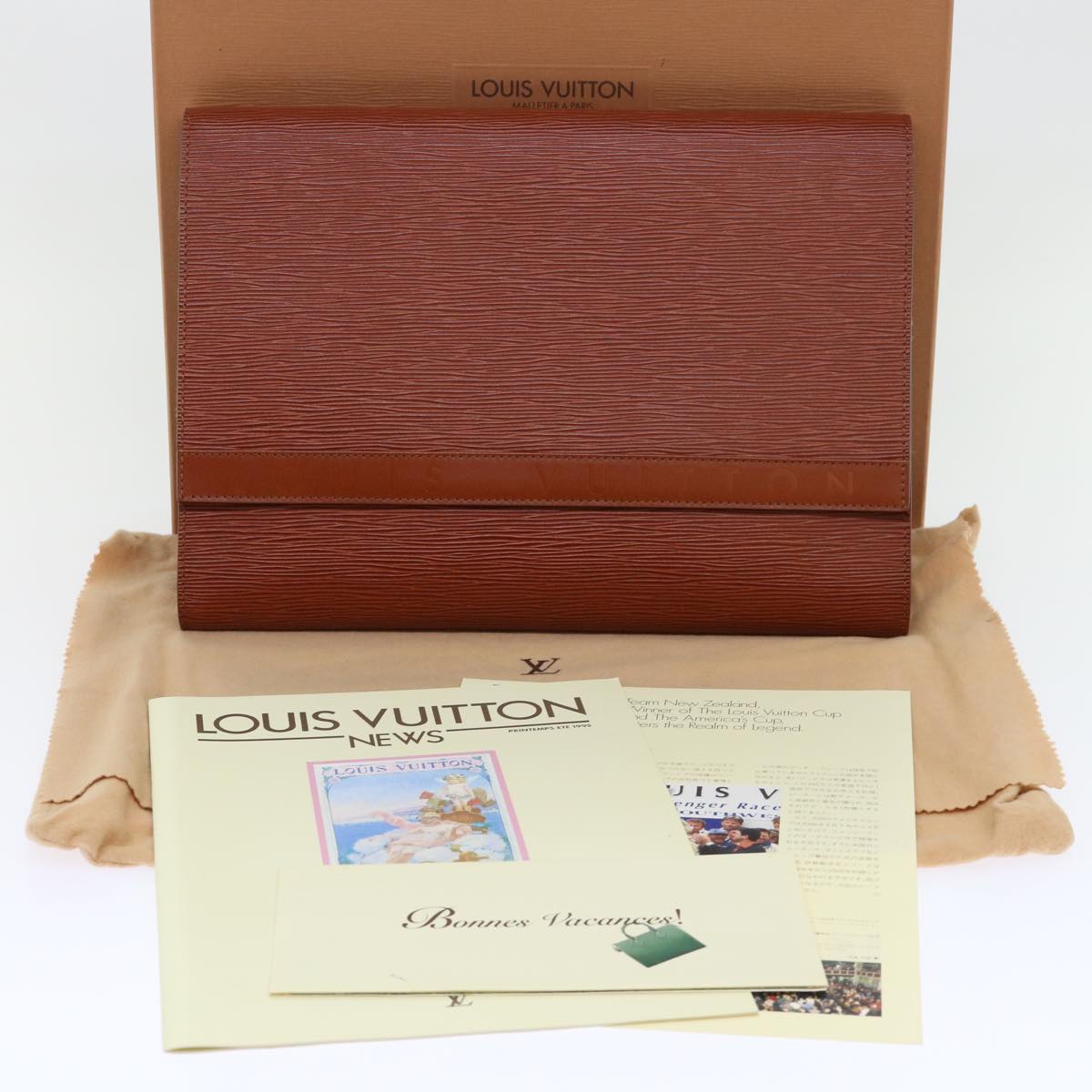 LOUIS VUITTON Epi Volga Briefcase Brown LV Auth bs8232