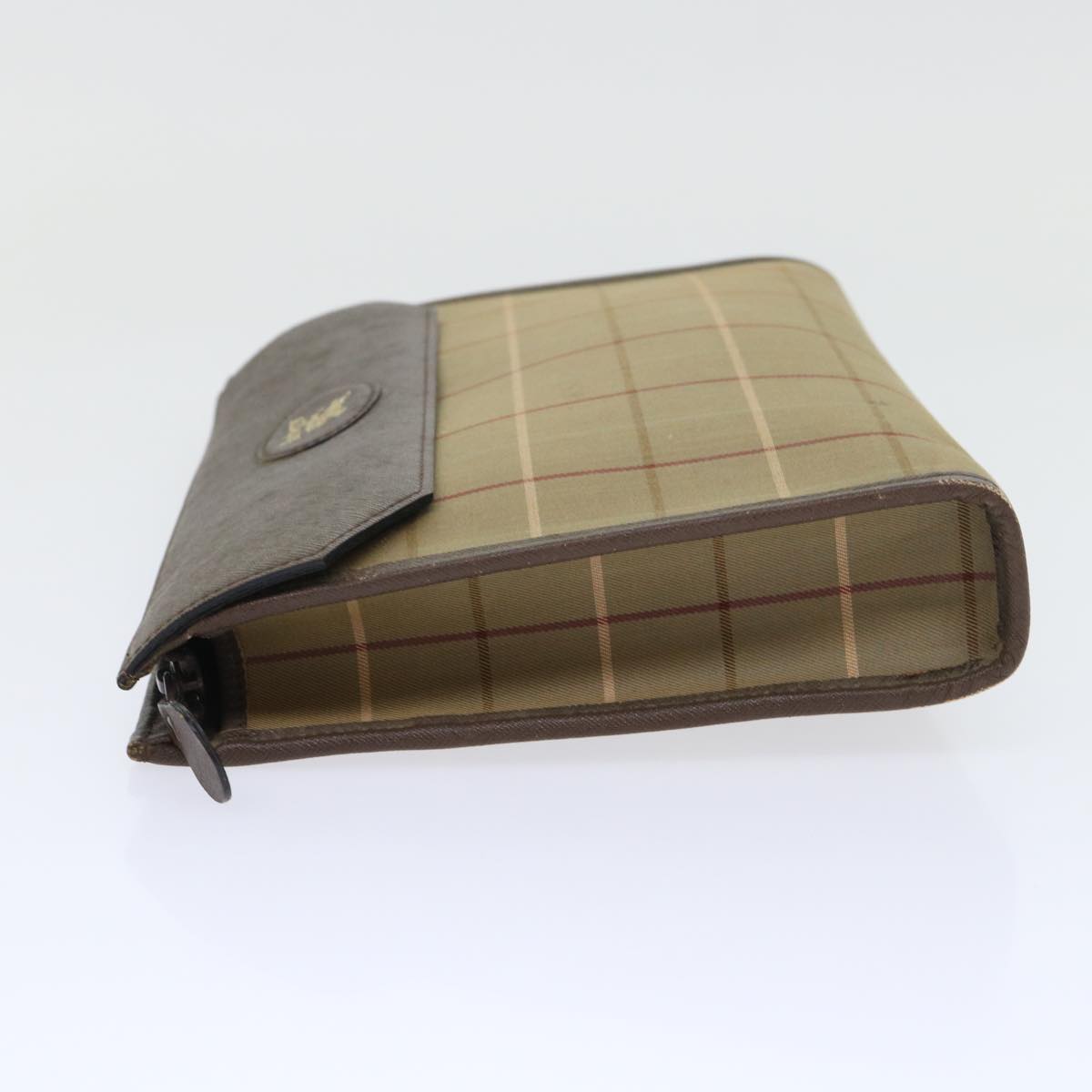 Burberrys Nova Check Clutch Bag Canvas Leather 2Set Beige Brown Auth bs8236