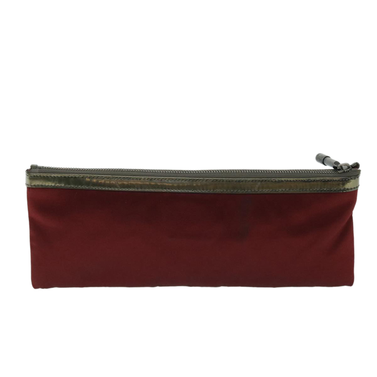 BURBERRY Clutch Bag Satin Red Auth bs8238 - 0