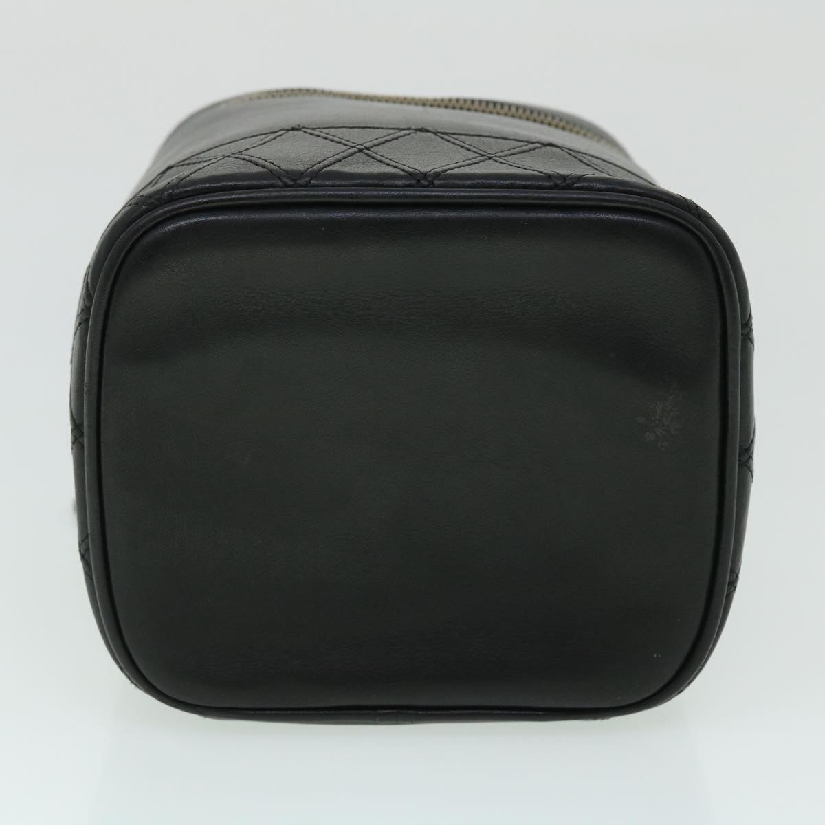 CHANEL Bicolole Vanity Cosmetic Pouch Leather Black CC Auth bs8241