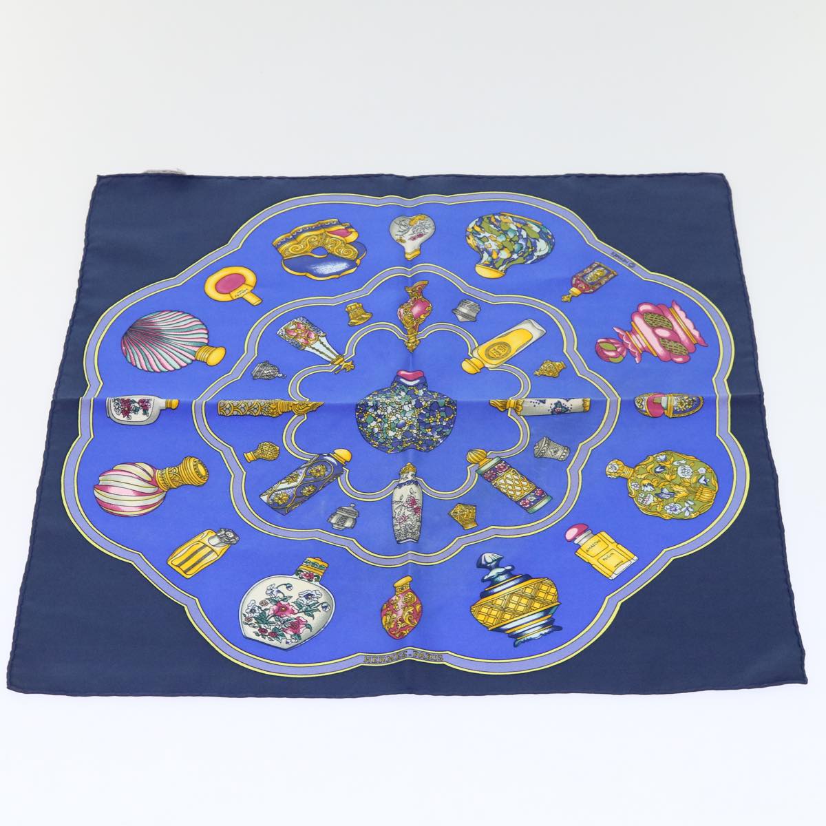 HERMES Carre 40 Scarf Silk 2Set Pink Blue Auth bs8244