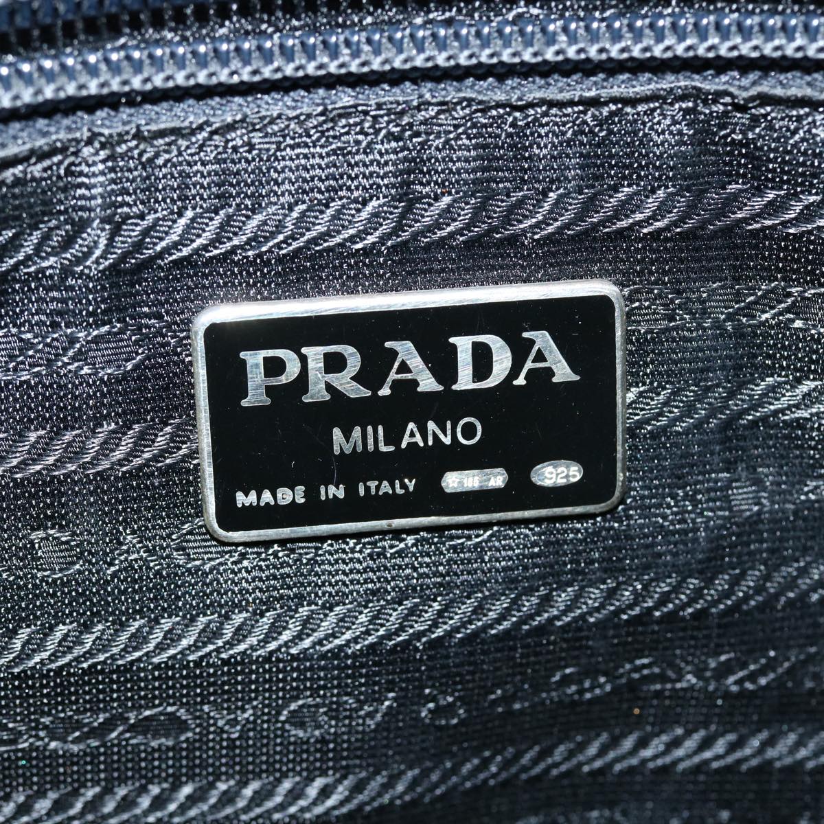 PRADA Chain Hand Bag Suede Black Auth bs8254