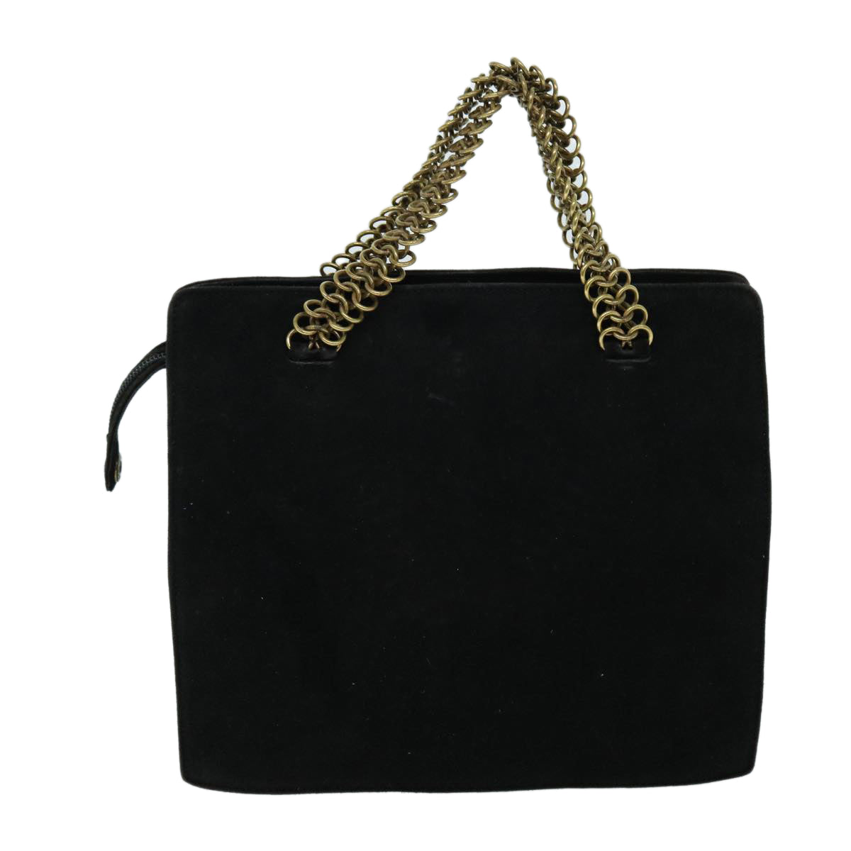 PRADA Chain Hand Bag Suede Black Auth bs8254 - 0