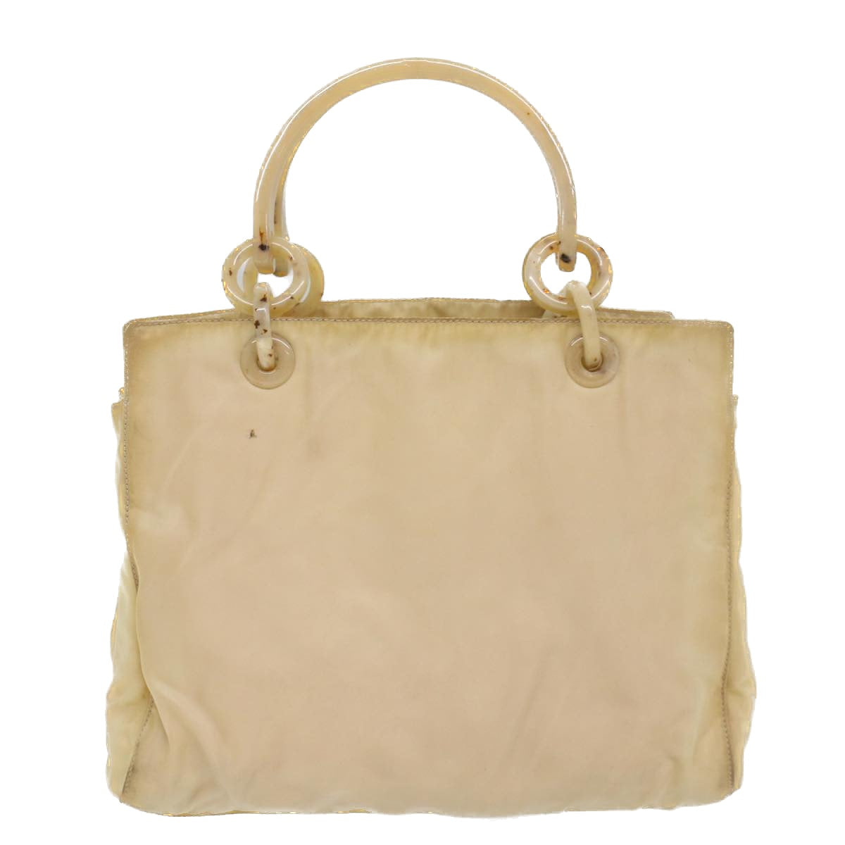 PRADA Hand Bag Nylon Beige Auth bs8274 - 0