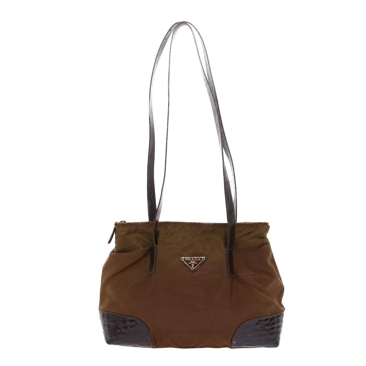 PRADA Shoulder Bag Nylon Brown Auth bs8276 - 0