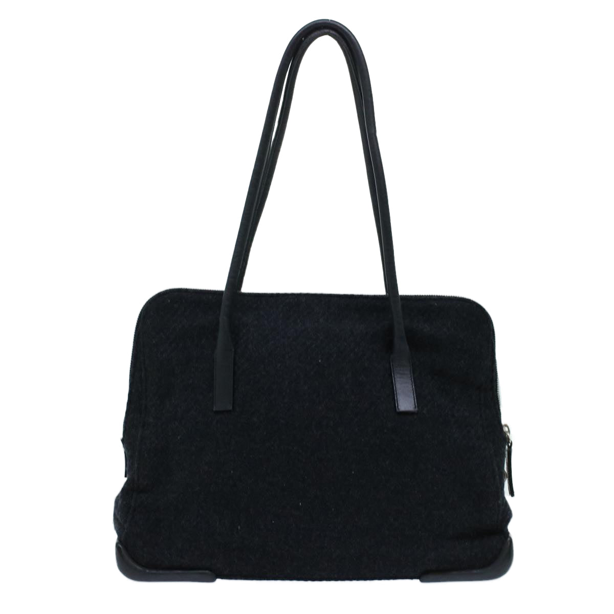 PRADA Shoulder Bag Wool Black Auth bs8277