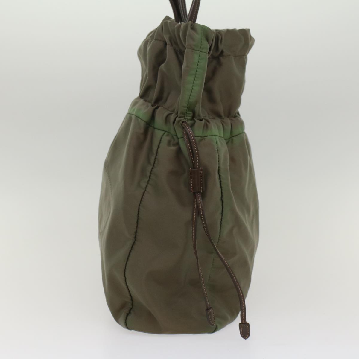 PRADA Shoulder Bag Nylon Khaki Auth bs8278