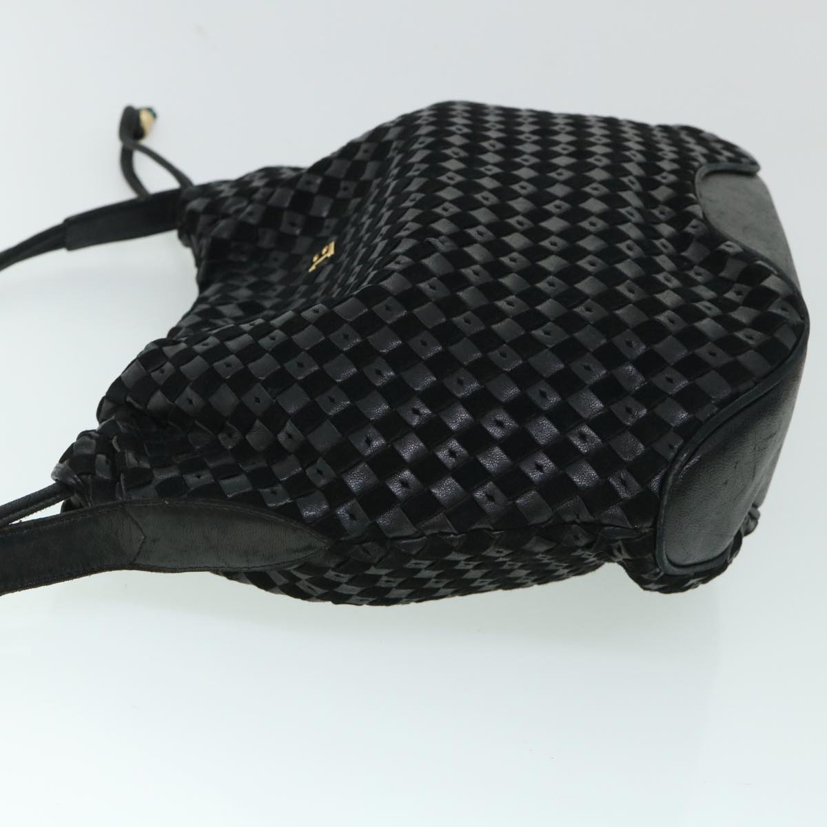 BALLY Shoulder Bag Leather Black Auth bs8280