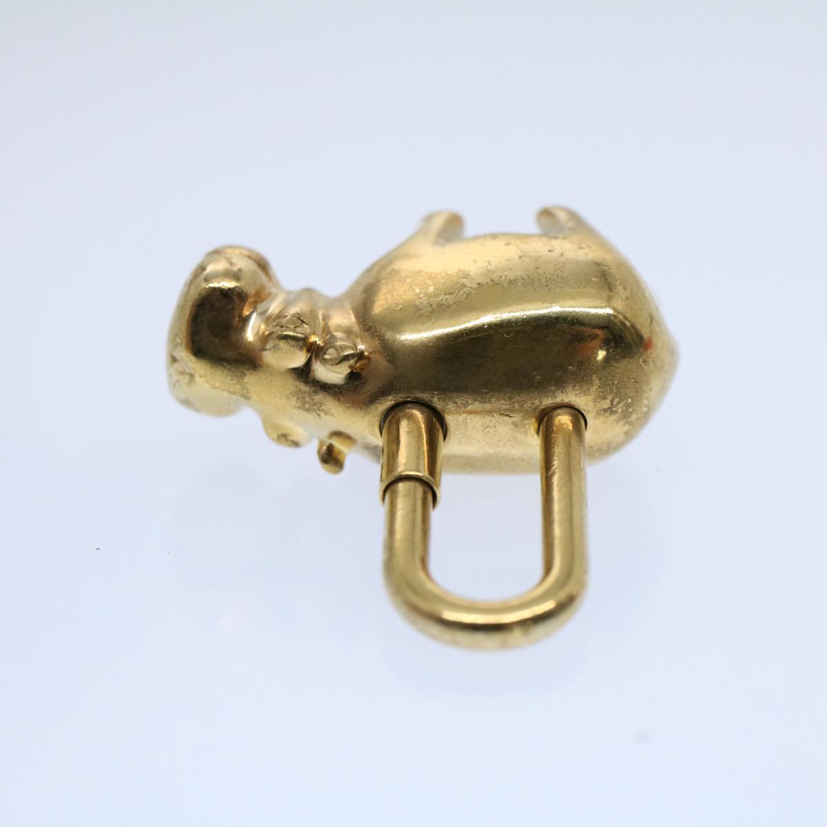 HERMES Hippo 2005 Only Charm Gold Tone Auth bs8286