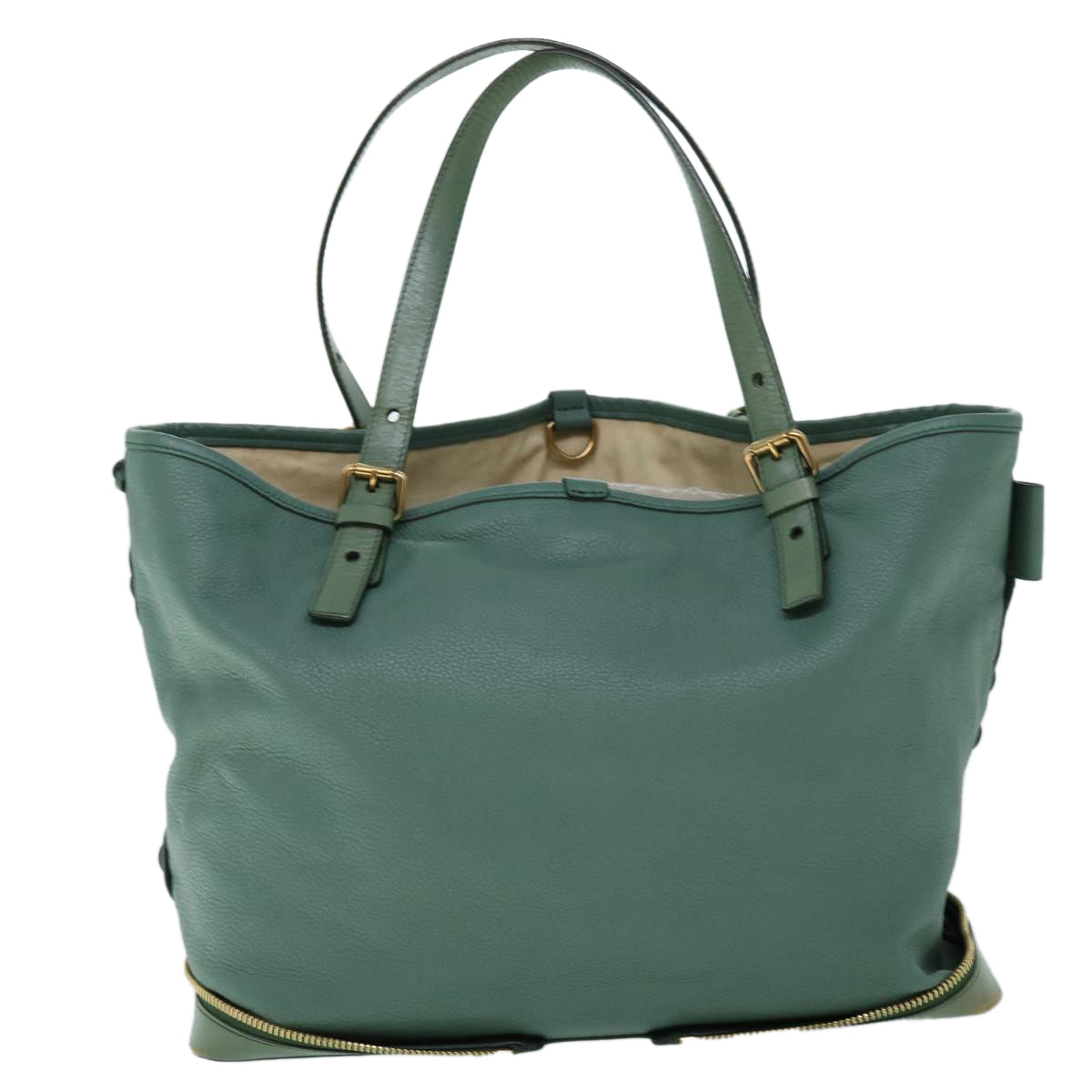 Chloe Tote Bag Leather Green Auth bs8301